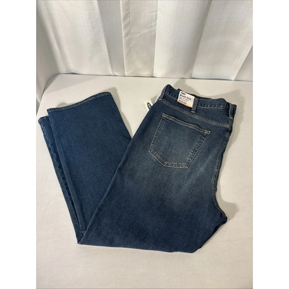 NWT Old Navy Jeans Mens 40x30 Bootcut Dark Wash Stretch Denim Flex Pants
